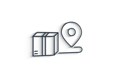 Map navigation 3D shadow icon isolated on white background. Outline web icon Vidéo 153820863