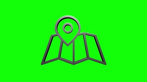 Map navigation 3D silver icon isolated on empty background. Outline web icon Stock-Footage 153821204