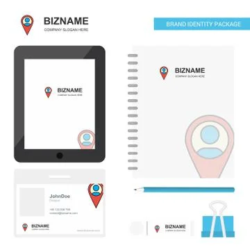 Map navigation  Business Logo, Tab App, Diary PVC Employee Card and USB Brand Stock Illustration