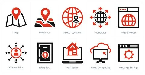 Map, navigation, global location Stock Illustration