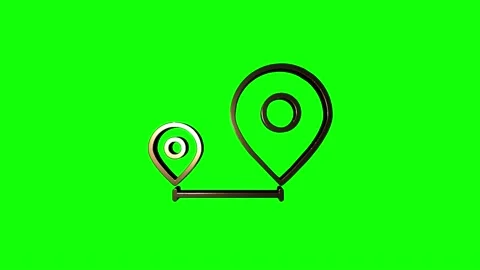 Map navigation icon isolated on empty background. Outline web icon. Motion Stock Footage 153823209