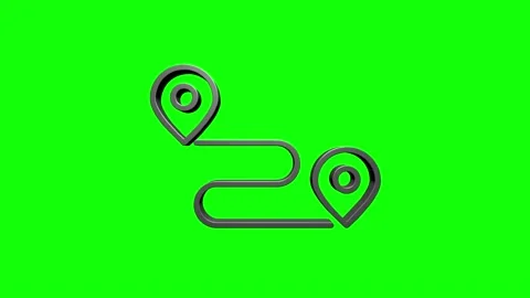 Map navigation icon isolated on empty background. Outline web icon. Motion Stockbeeldmateriaal 153823422