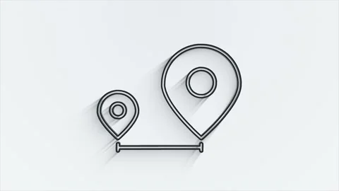 Map navigation line shadow icon isolated on white background. Outline web icon Stock-Footage 153869667