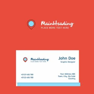 Map navigation logo Design with business card template. Elegant corporate ide Stock Illustration
