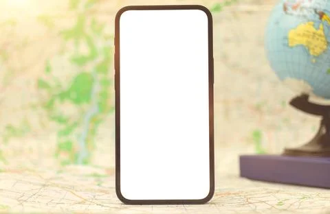 Map navigation mockup background with the globe and city map on the bakcgroun Foto stock