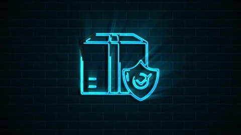 Map navigation neon icon isolated on dark background. Outline web icon. Motion Stockbeeldmateriaal 153825055
