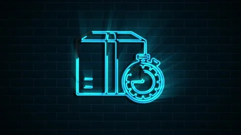 Map navigation neon icon isolated on dark background. Outline web icon. Motion Stock Footage 153825407