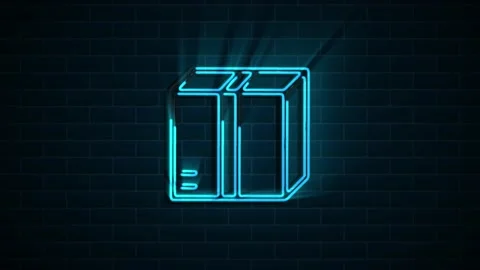 Map navigation neon icon isolated on dark background. Outline web icon. Motion Stock Footage 153826046