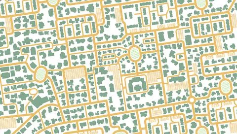 Map navigation to own house.View from above the map buildings. Detailed view of Stock Illustration