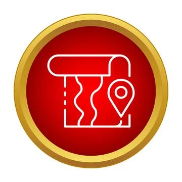 Map with navigation pin showing travel destination concept Stock Illustration