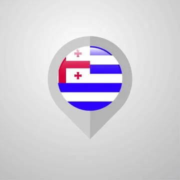 Map Navigation pointer with Ajaria flag design vector Stock Illustration