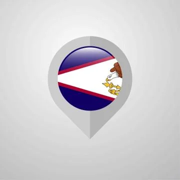 Map Navigation pointer with American Samoa flag design vector Stock Illustration