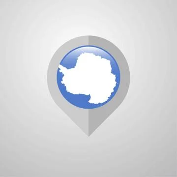 Map Navigation pointer with Antarctica flag design vector Stock Illustration