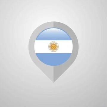 Map Navigation pointer with Argentina flag design vector Stock Illustration