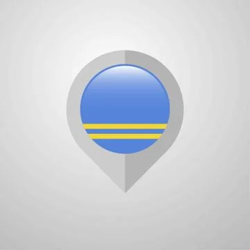 Map Navigation pointer with Aruba flag design vector Stock Illustration