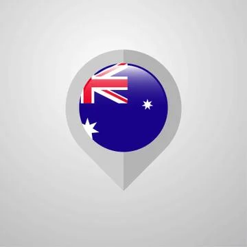 Map Navigation pointer with Australia flag design vector Stock Illustration