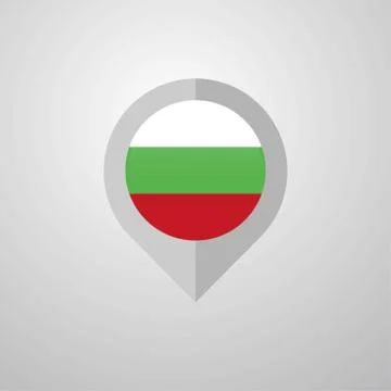Map Navigation pointer with Bulgaria flag design vector Stock Illustration