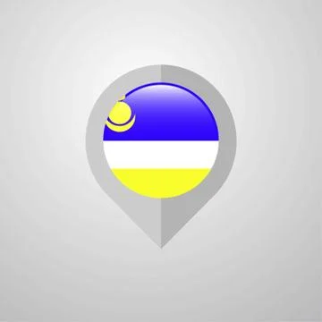 Map Navigation pointer with Buryatia flag design vector Illustrazione stock