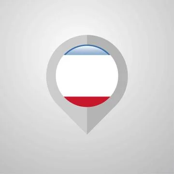 Map Navigation pointer with Crimea flag design vector Stock Illustration