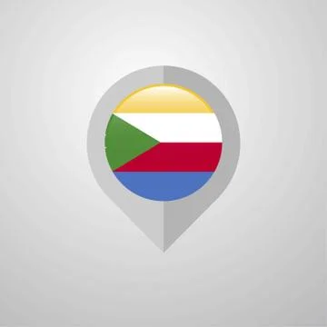 Map Navigation pointer with Democratic Republic of the Congo flag design vect 스톡 일러스트