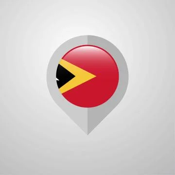Map Navigation pointer with East Timor flag design vector Stock Illustration