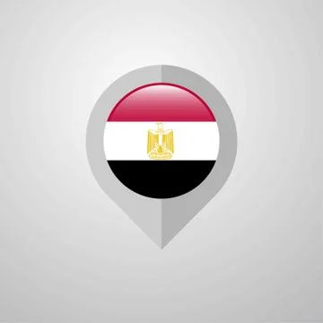 Map Navigation pointer with Egypt flag design vector Stock Illustration