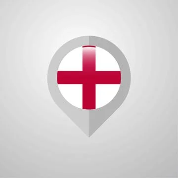 Map Navigation pointer with England flag design vector Stock Illustration