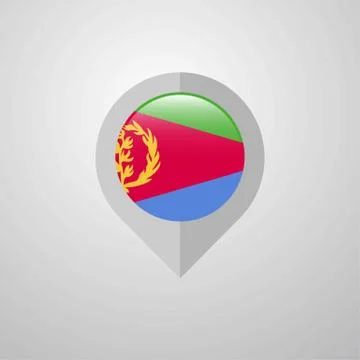 Map Navigation pointer with Eritrea flag design vector 스톡 일러스트
