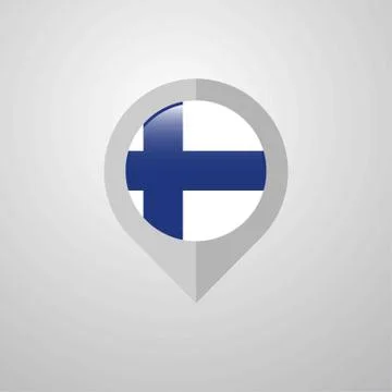 Map Navigation pointer with Finland flag design vector 库存插图