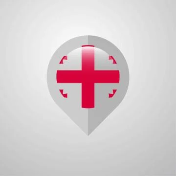 Map Navigation pointer with Georgia flag design vector 스톡 일러스트