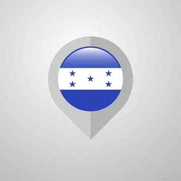 Map Navigation pointer with Honduras flag design vector Stock Illustration