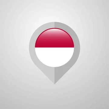 Map Navigation pointer with Indonesia flag design vector 스톡 일러스트