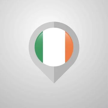 Map Navigation pointer with Ireland flag design vector イラスト素材