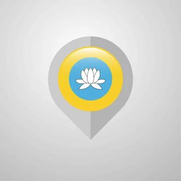 Map Navigation pointer with Kalmykia flag design vector イラスト素材