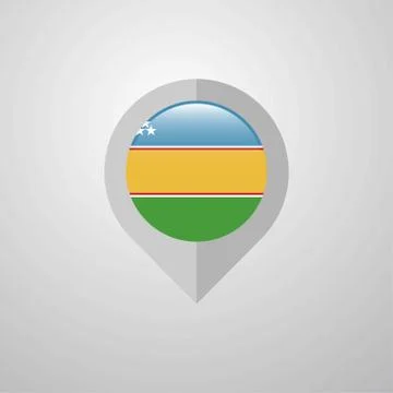 Map Navigation pointer with Karakalpakstan flag design vector Stock Illustration