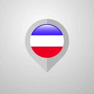 Map Navigation pointer with Khakassia flag design vector Stock Illustration
