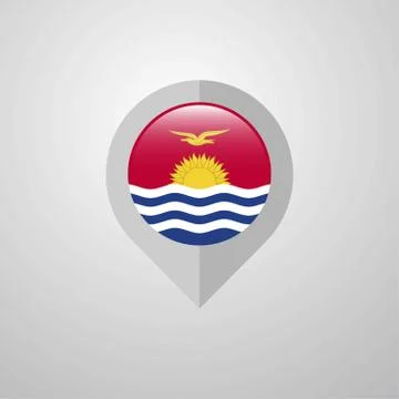 Map Navigation pointer with Kiribati flag design vector Stock Illustration