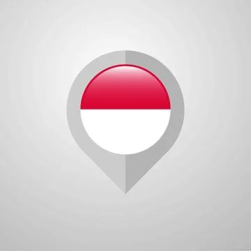 Map Navigation pointer with Monaco flag design vector Illustrazione stock