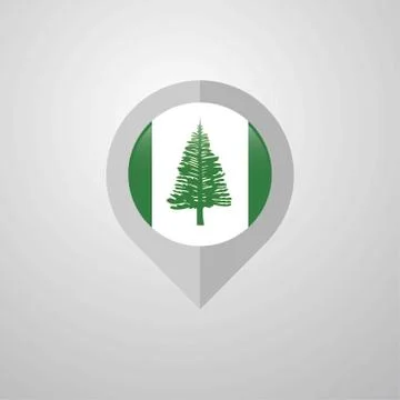 Map Navigation pointer with NJorfolk Island flag design vector 库存插图