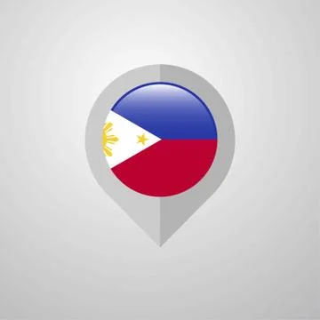 Map Navigation pointer with Phillipines flag design vector 스톡 일러스트