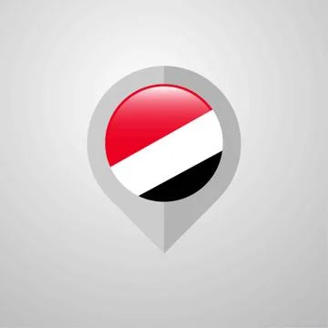 Map Navigation pointer with Principality of Sealand flag design vector Stock Illustration