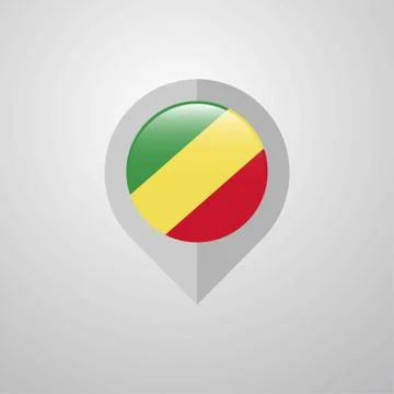 Map Navigation pointer with Republic of the Congo flag design vector イラスト素材