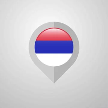 Map Navigation pointer with Republika Srpska flag design vector 스톡 일러스트