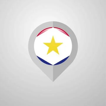Map Navigation pointer with saba flag design vector Stock Illustration