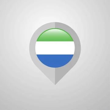 Map Navigation pointer with Sierra Leone flag design vector Stock Illustration