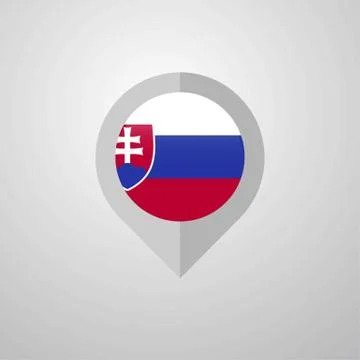 Map Navigation pointer with Slovakia flag design vector イラスト素材