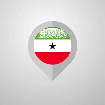 Map Navigation pointer with Somaliland flag design vector Stock Illustration