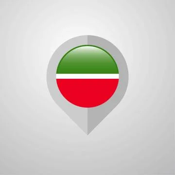 Map Navigation pointer with Tatarstan flag design vector 库存插图