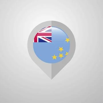 Map Navigation pointer with Tuvalu flag design vector Stock Illustration