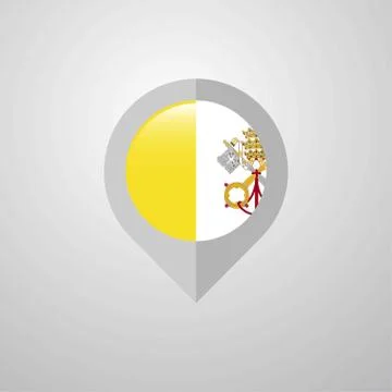 Map Navigation pointer with Vatican City Holy See flag design vector 스톡 일러스트
